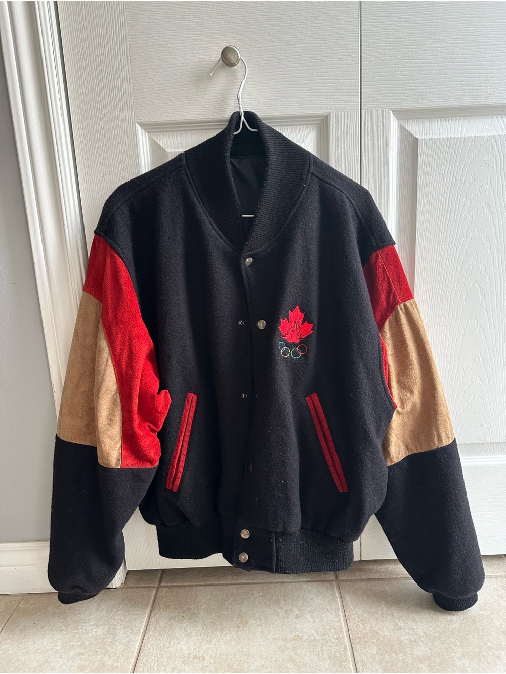 Vintage Team Canada Olympics Varsity Jacket Cocoa Valley Large - Picture 8 of 8